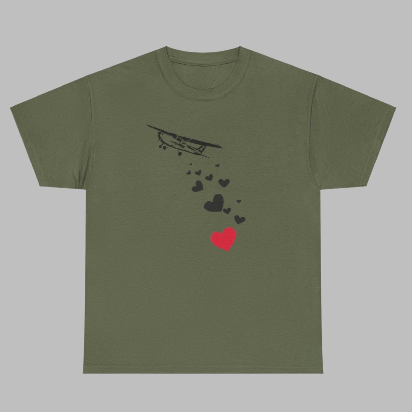 Cotton Tee Banksy-inspired Airplane Love