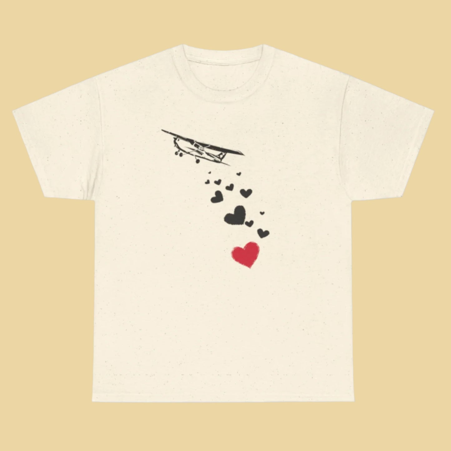 Cotton Tee Banksy-inspired Airplane Love