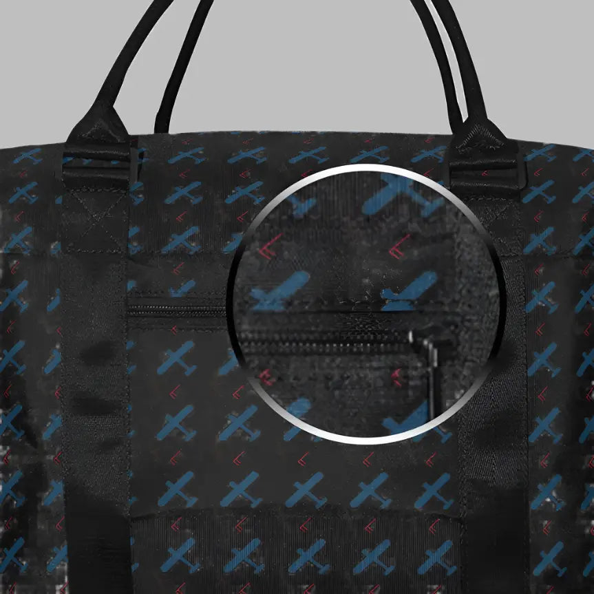 carryon bag with airplane pattern