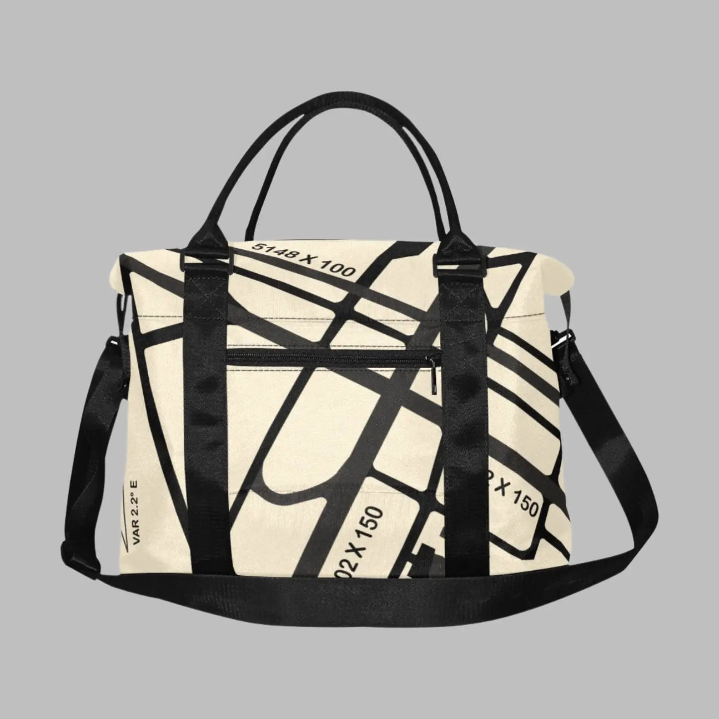 carryon bag with airport runway graphic