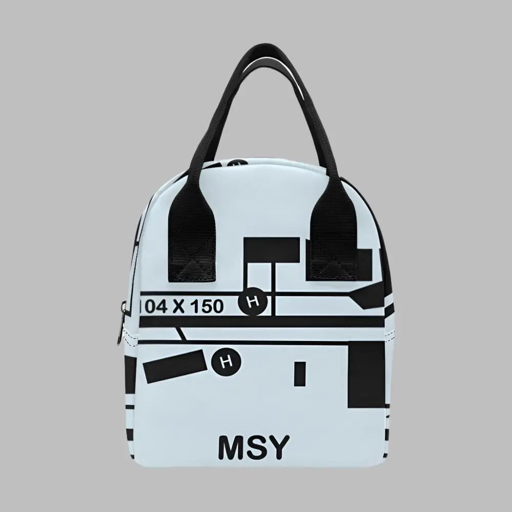 New Orleans MSY Airport Map Zipper Lunch Bag