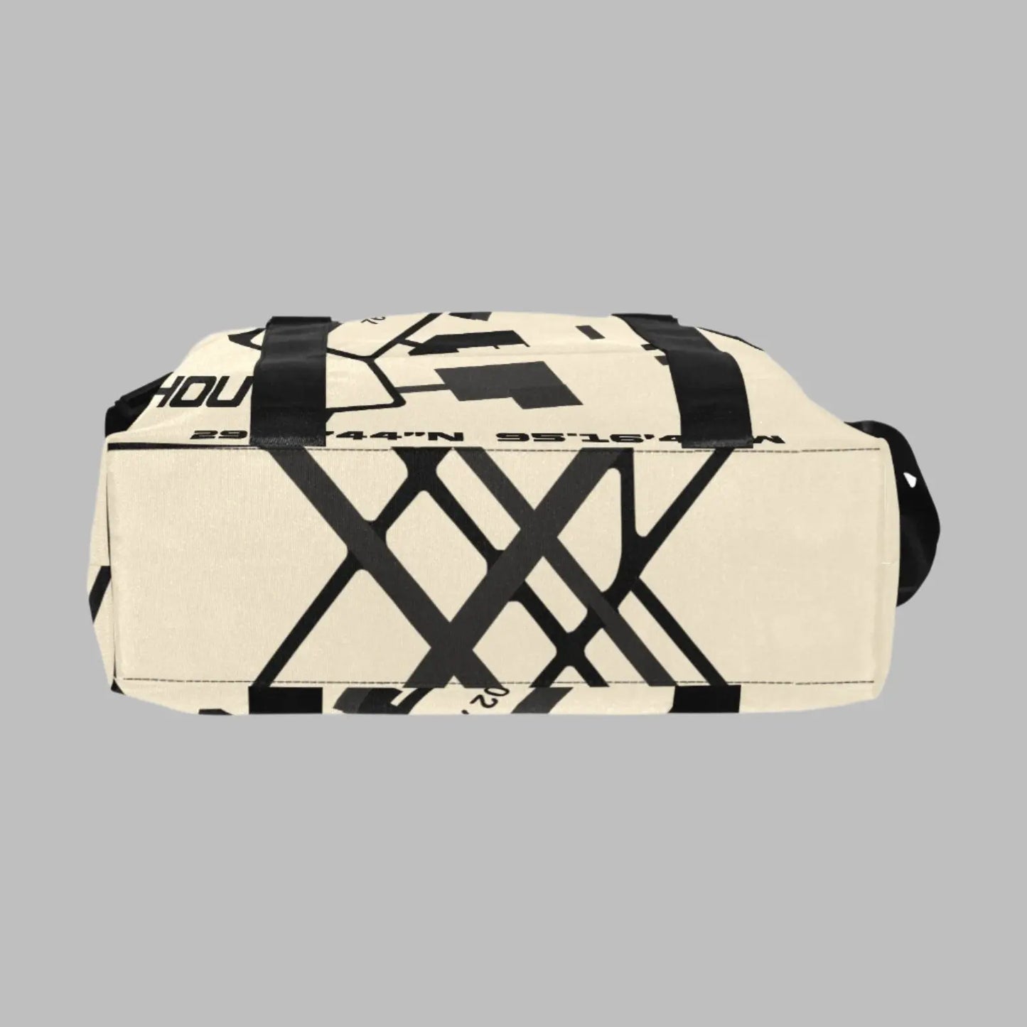 carryon bag with airport runway graphic