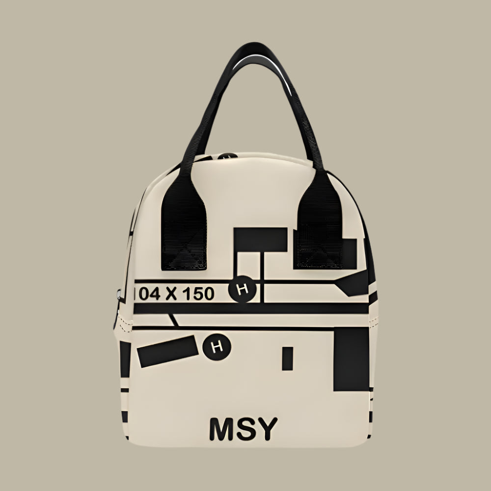 New Orleans MSY Airport Map Zipper Lunch Bag