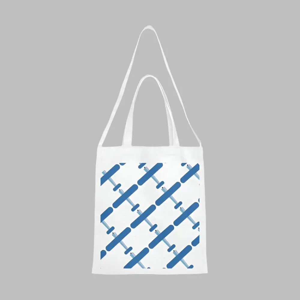 Blue Plane Canvas Tote Bag