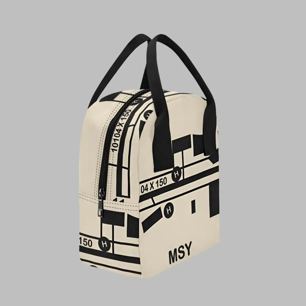 New Orleans MSY Airport Map Zipper Lunch Bag