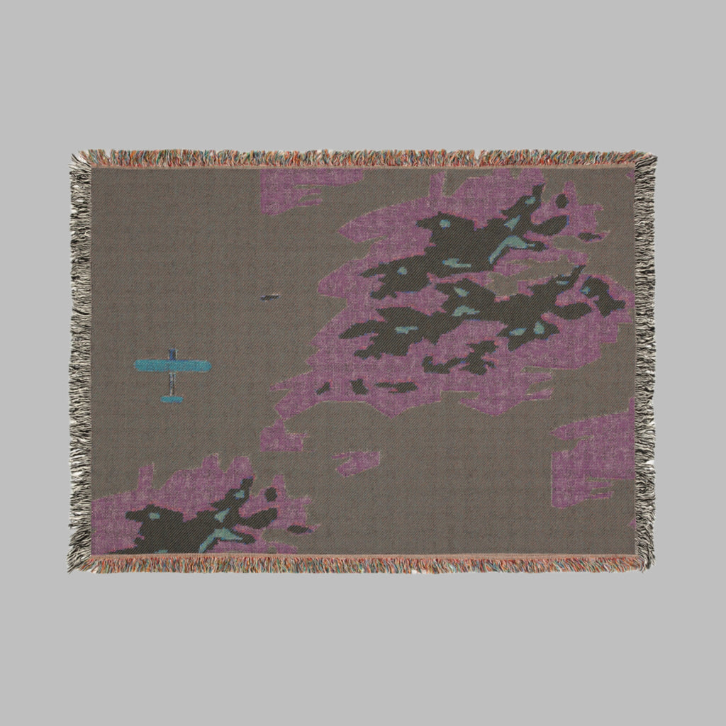 back of modern abstract aviation map blanket