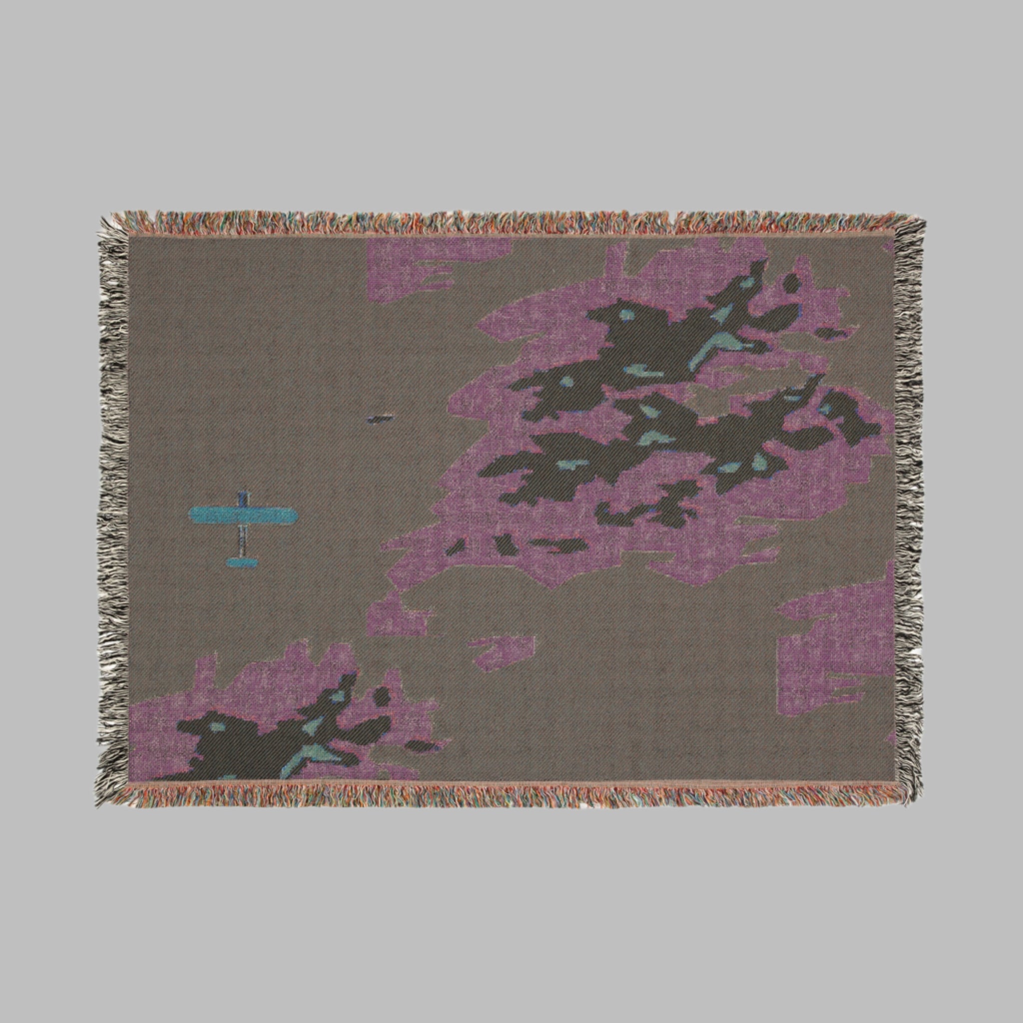 back of modern abstract aviation map blanket