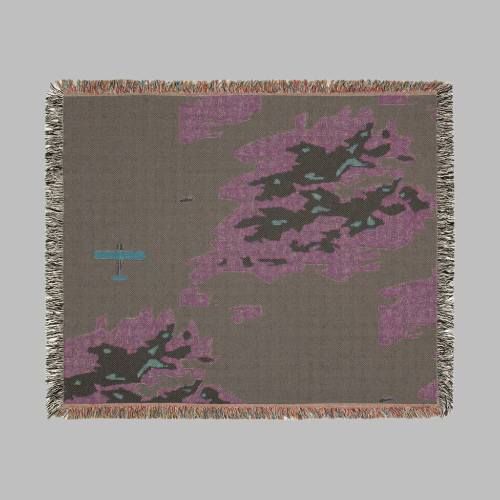 back of modern abstract aviation map blanket