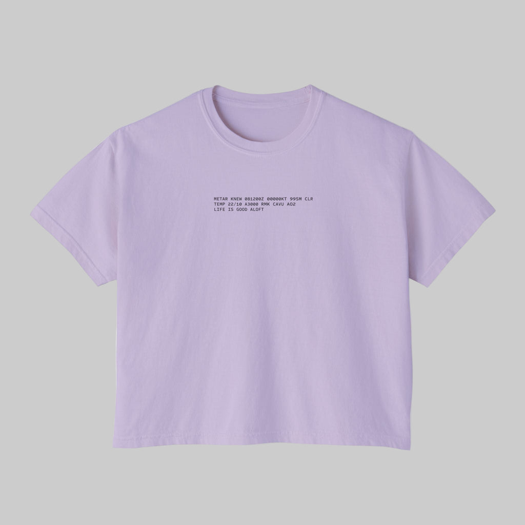 Aviation tee with METAR message of great flying weather