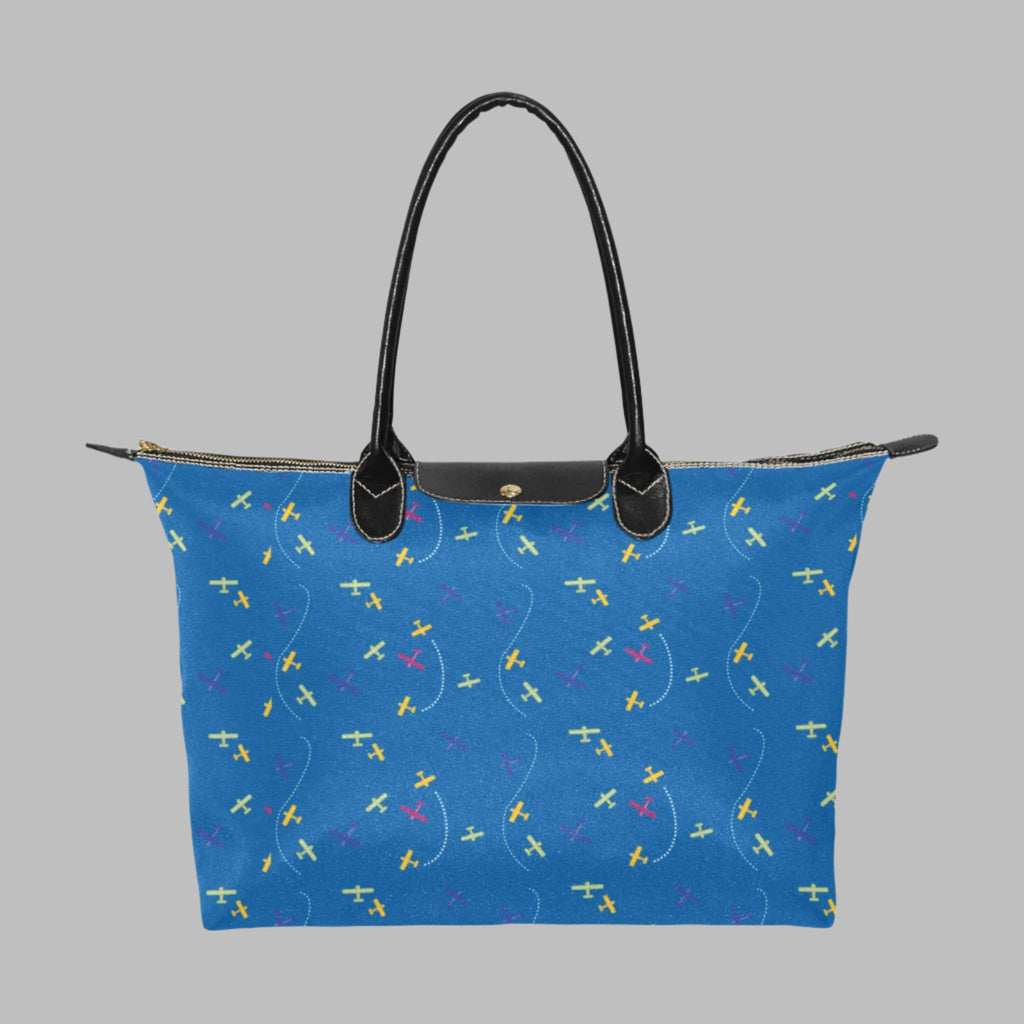 Embry Riddle blue airplane handbag