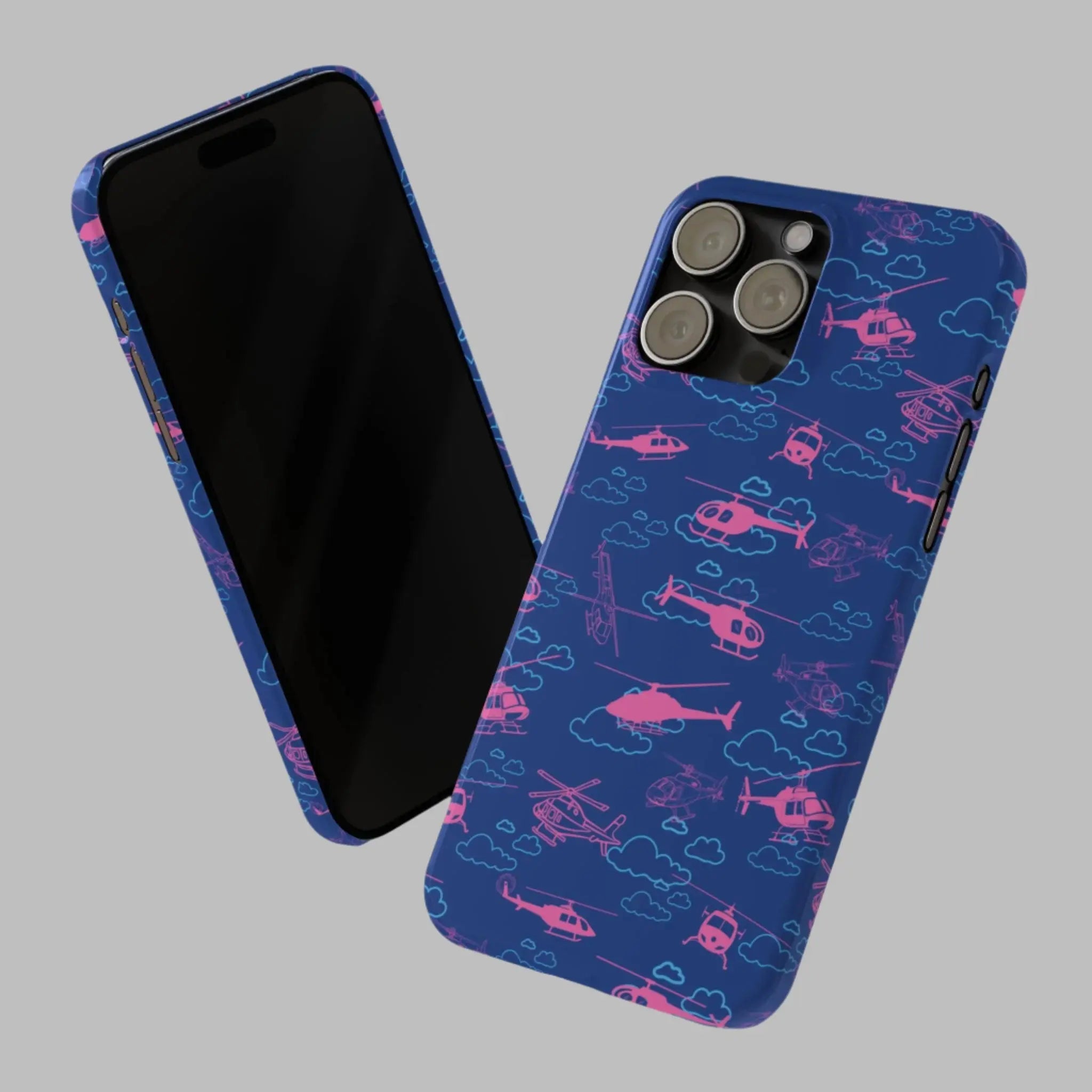 Phone Cases - Pink Mosaic of Helicopters Design
