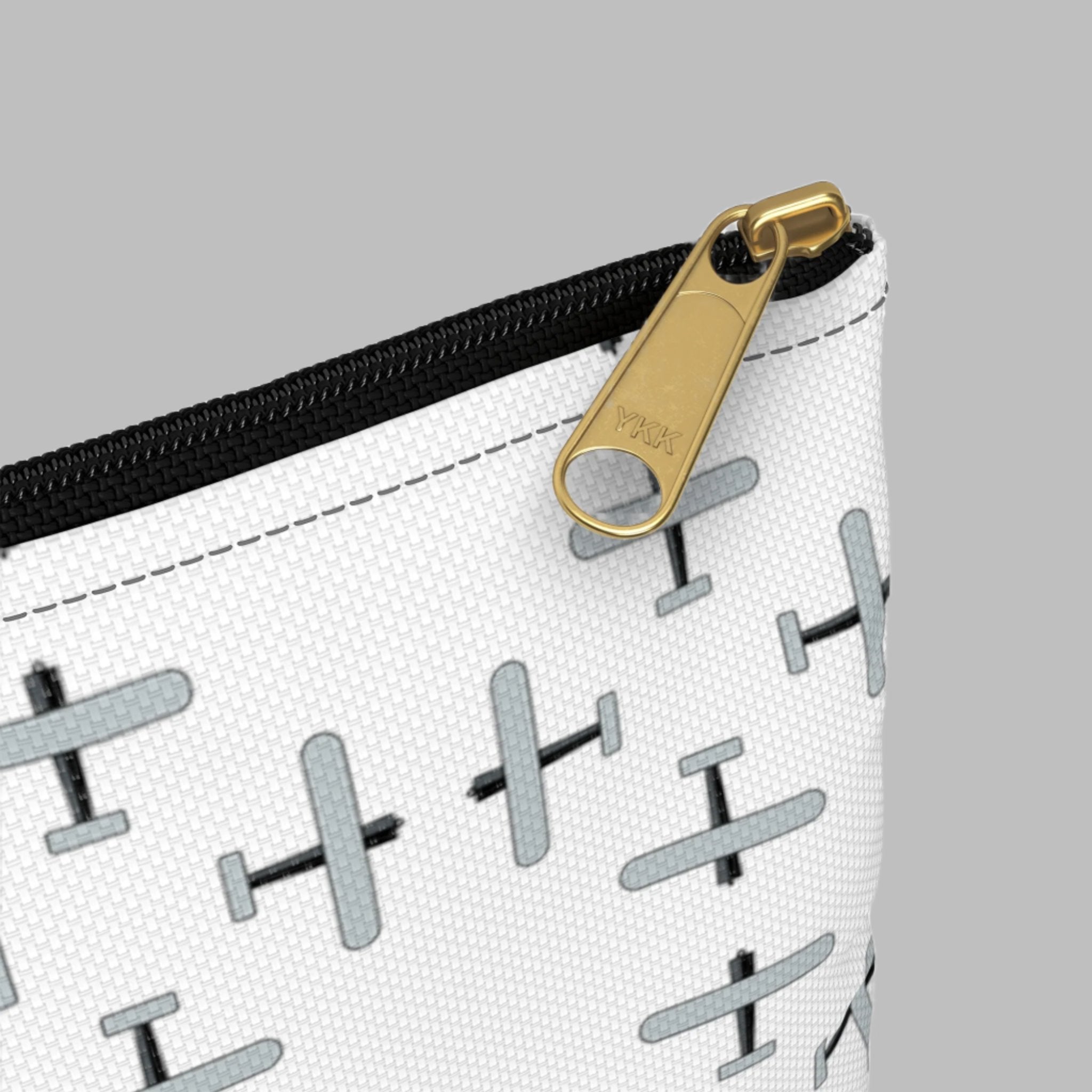 closeup zippered bag