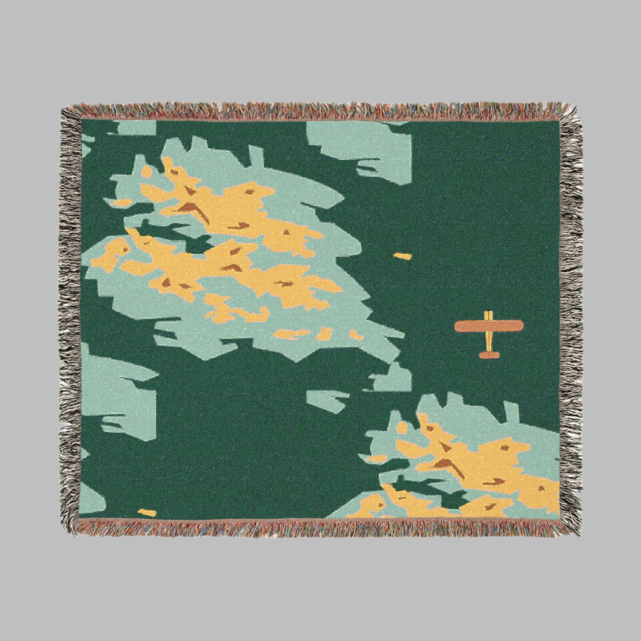 modern abstract aviation map blanket