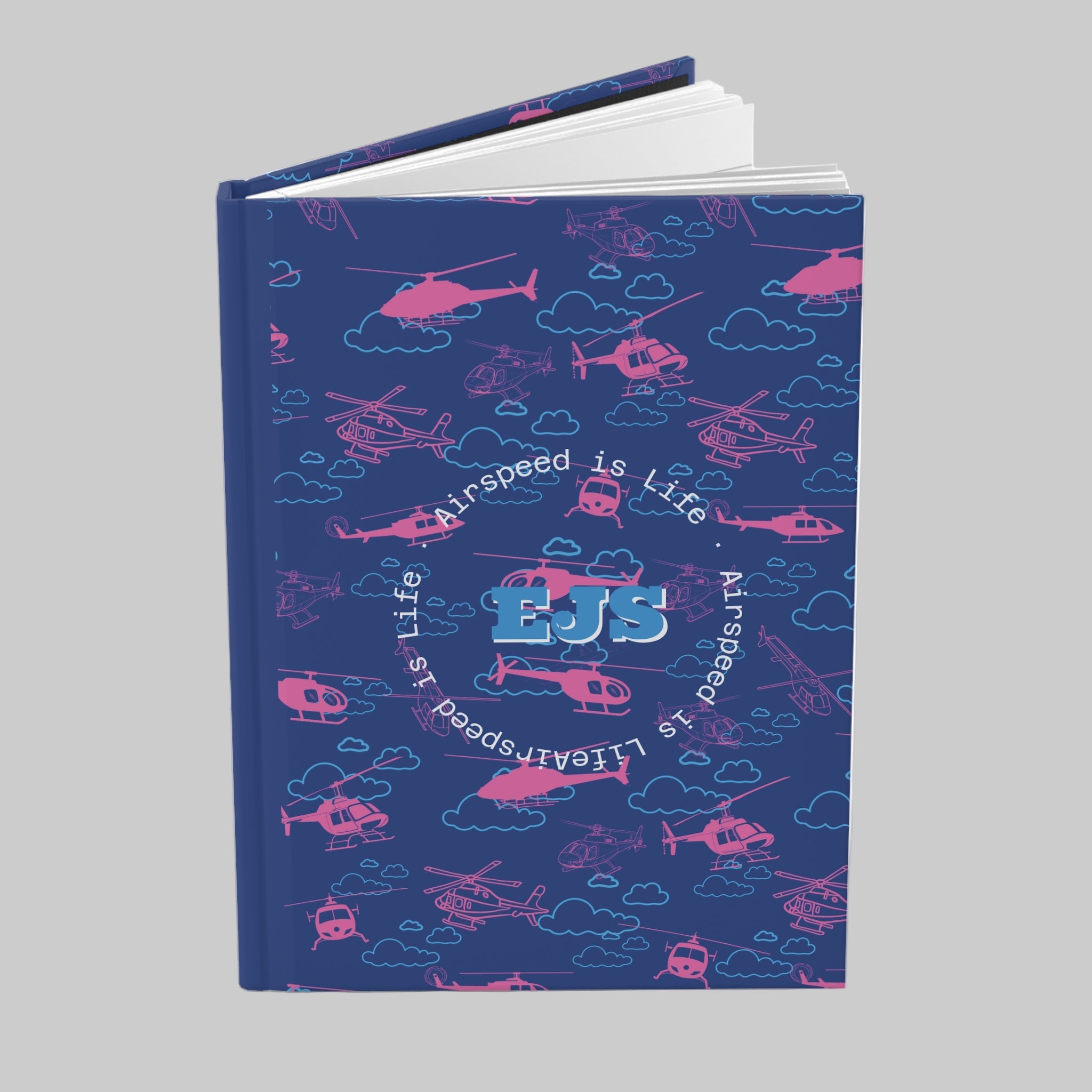 Personalized Notebook with helicopter pattern 