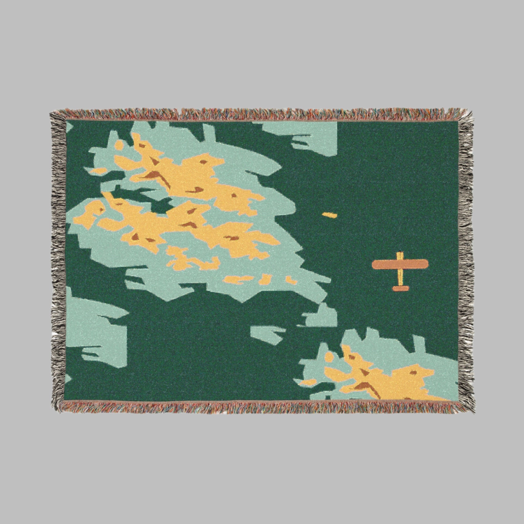 modern abstract aviation map blanket