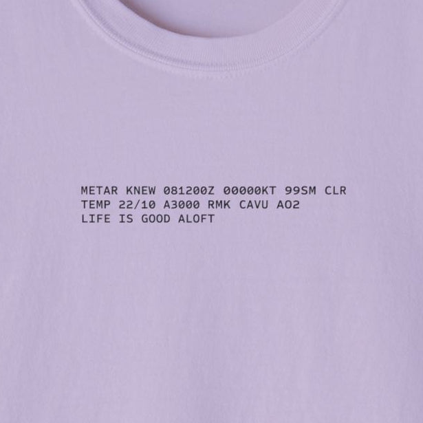 Aviation tee with METAR message of great flying weather