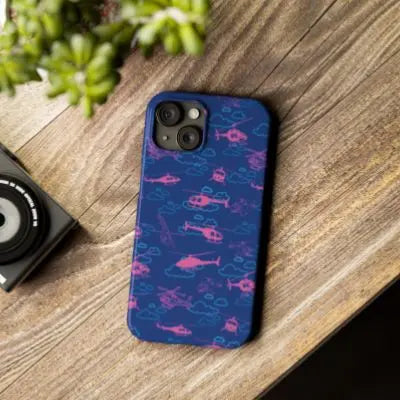 Phone Cases - Pink Mosaic of Helicopters Design