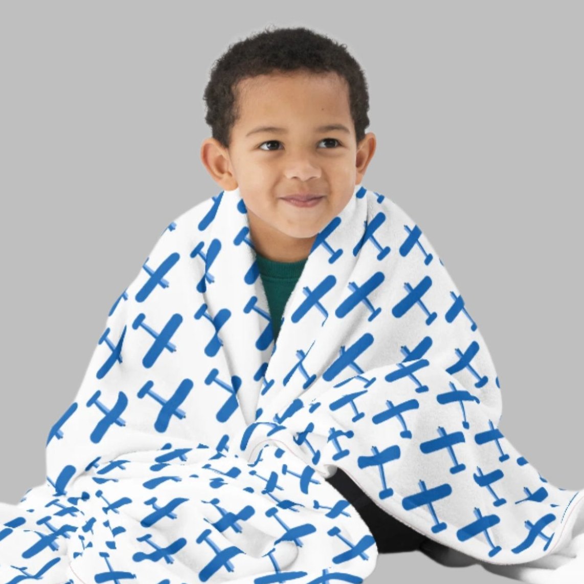 blue airplane blanket