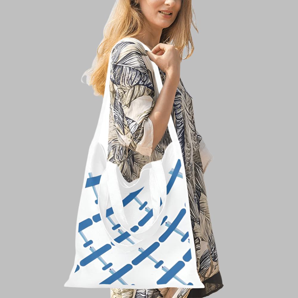 Blue Plane Canvas Tote Bag